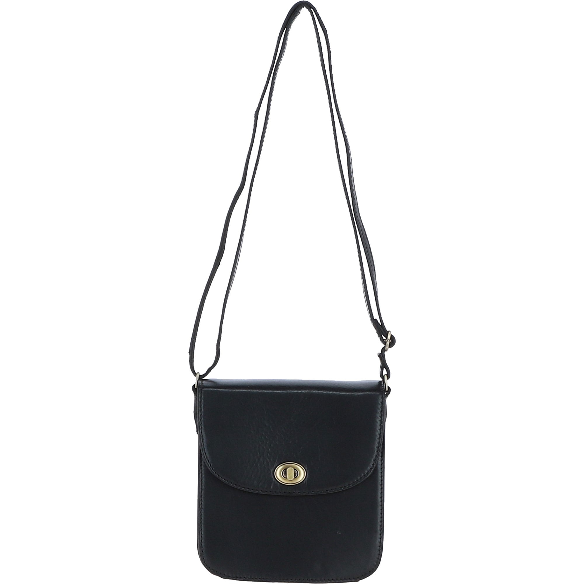 Ashwood Medium Leather Crossbody Bag Black: V-81
