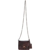 Vintage Mini Leather Cross Body Shoulder Bag With Chain Strap Brandy  – G27