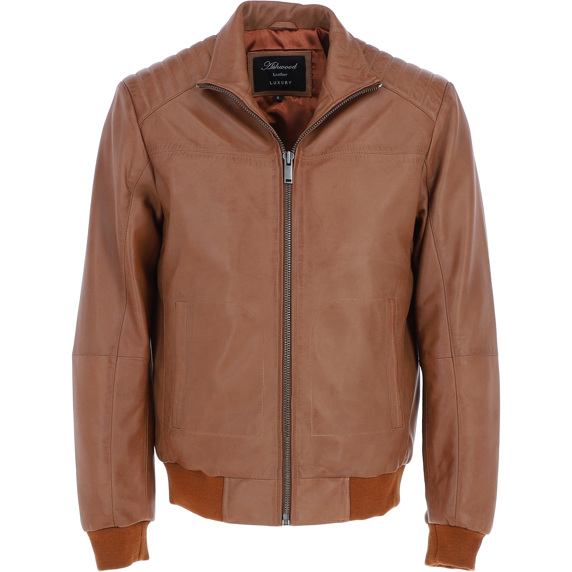 Ashwood Leather Bomber Jacket Tan: AWM-784