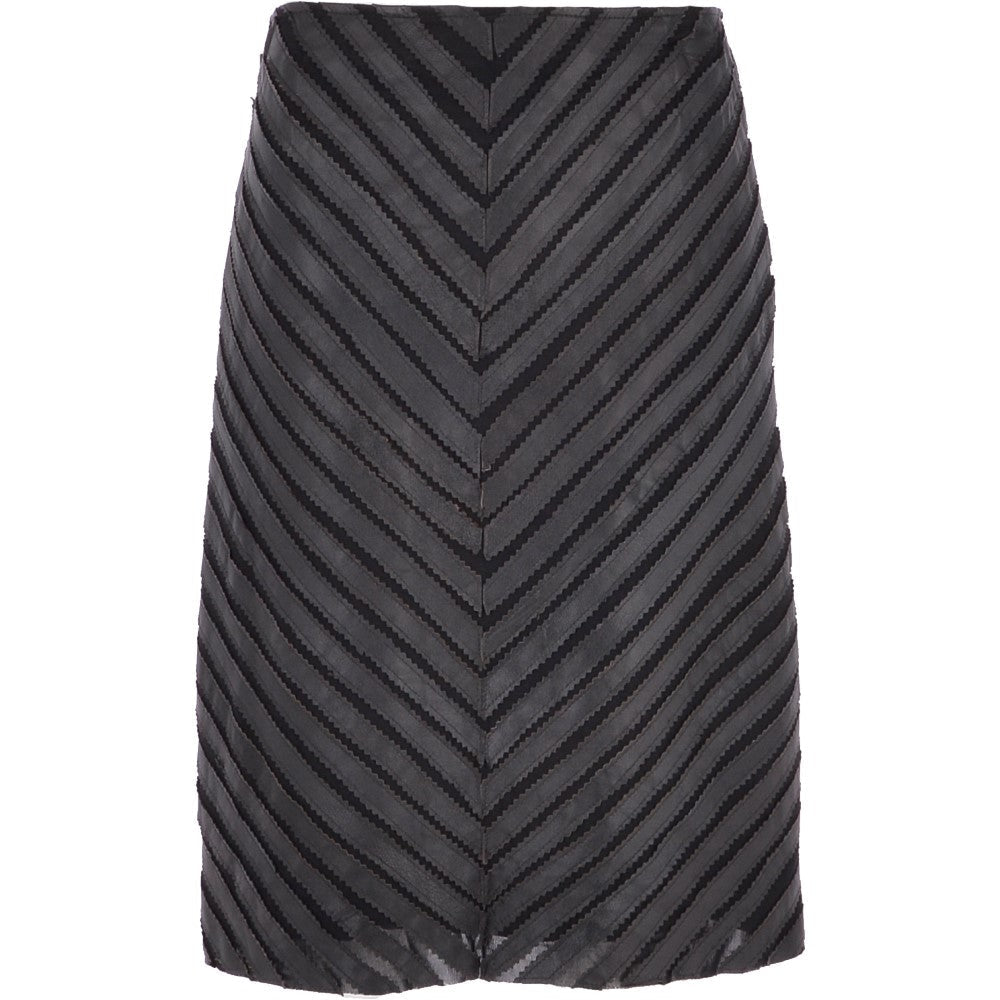 Women's Long 23.5 Inch Leather Skirt Black : Lycra Skirt
