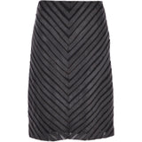 Women's Long 23.5 Inch Leather Skirt Black : Lycra Skirt