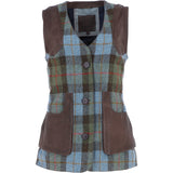 Ashwood Women's Country Tailored Buttoned Gilet with Leather Trim Brown/Macleod: TW-704-01-BM