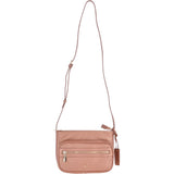 Small Compact Leather Crossbody Bag Rose Gold - 62662