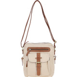 Fenland Canvas & Leather Crossbody Bag Tan/cream: FEN-752