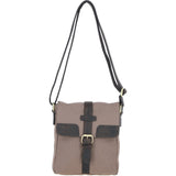 Fenland Canvas & Leather Crossbody Bag Mud/grey: FEN-753