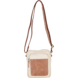 Fenland Canvas & Leather Crossbody Bag Tan/cream: FEN-751