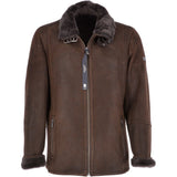 Leather Sheepskin Flying Jacket Brown: Anton