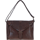 Ashwood Leather Laptop Messenger Shoulder Bag With Buckle Flap Tan: RHODE