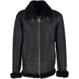 Luxury Shearling Pilot Jacket Black: MP 33