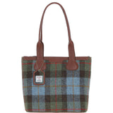 Ashwood Leather & Harris Tweed® Cloth Genuine Leather Shoulder Bag Tan/Mcload: TW-23-02-TM