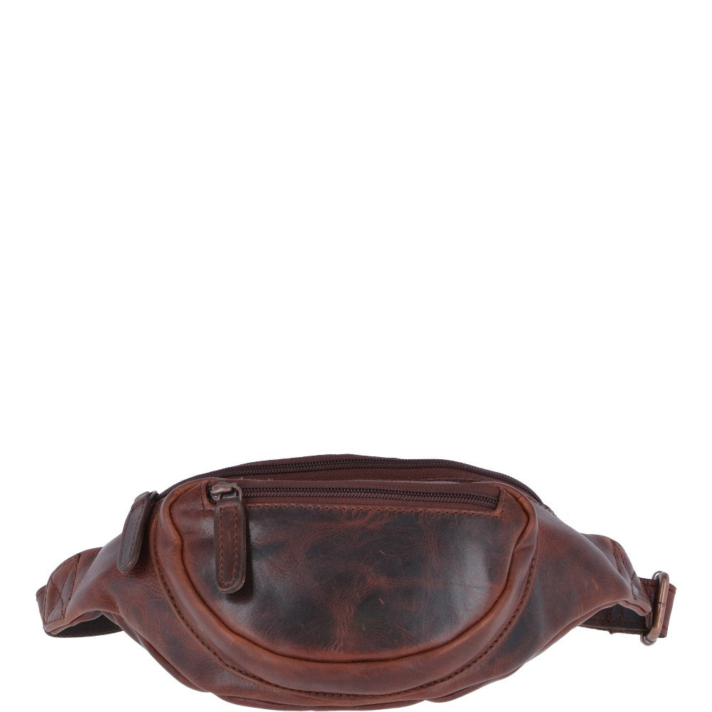 Vintage Leather Travel Waist Bag Tan: Ed