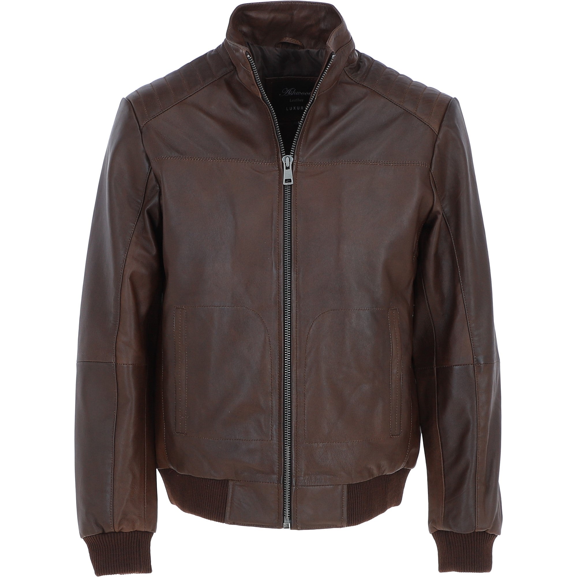 Ashwood Leather Bomber Jacket Aq Brown: AWM-784