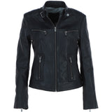 Leather Biker Jacket Black: G 2131