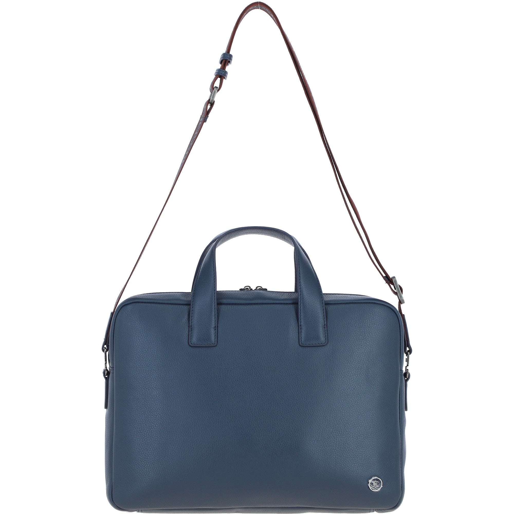 Brampton Leather Men's Messenger Bag Navy: 64273