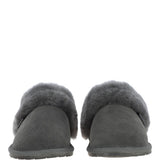 Classic Ladies Suede Sheepskin Slippers Gray