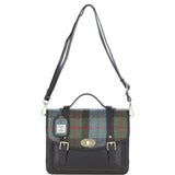 Ashwood Leather & Harris Tweed® Cloth Large Satchel Bag with Twist Lock Brown/Mcload: TW-35-01-BM