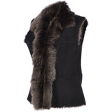 Reversible Toscana Suede Leather Gilet Black: KB-42