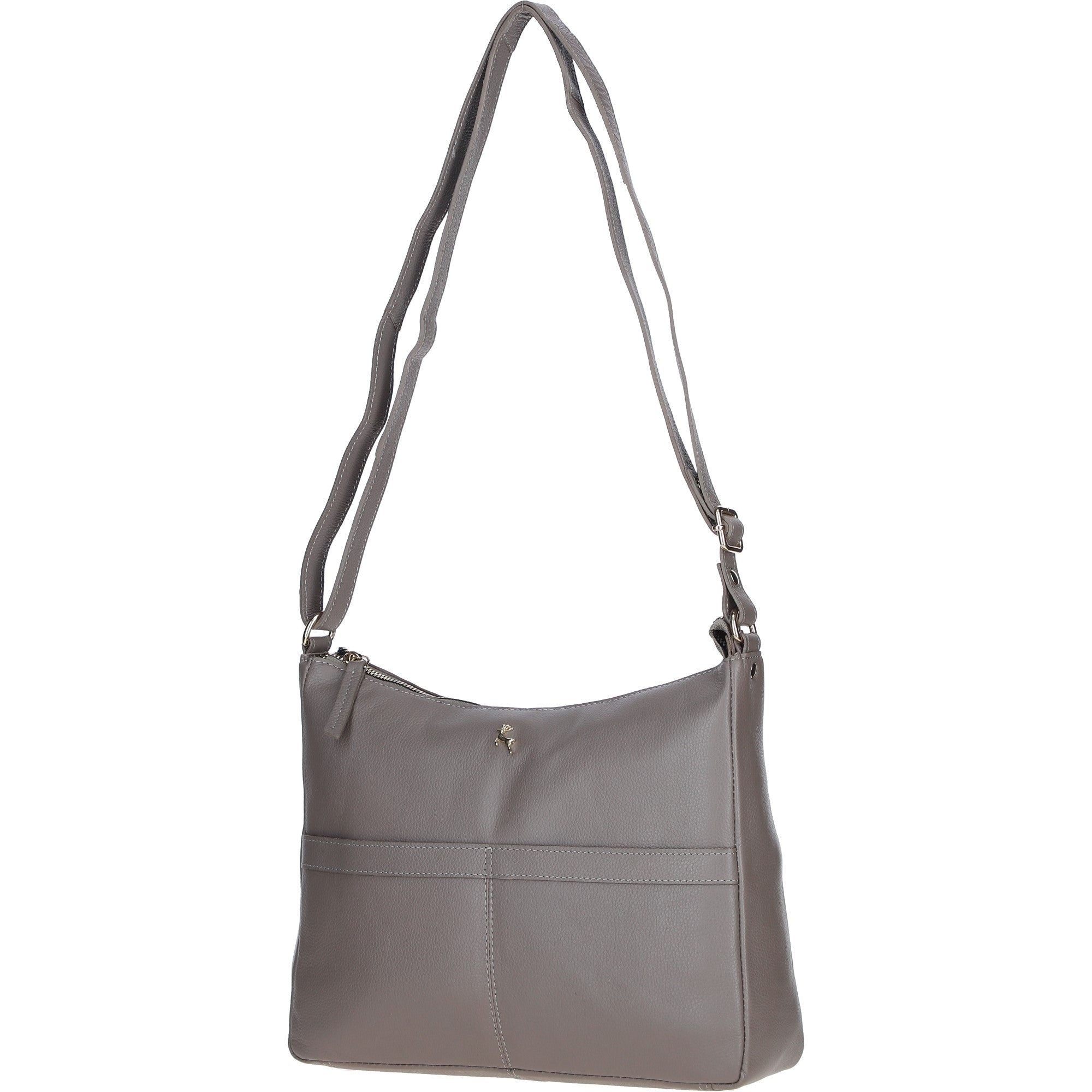 Ashwood Ladies Leather Shoulder Bag Taupe: AJ4