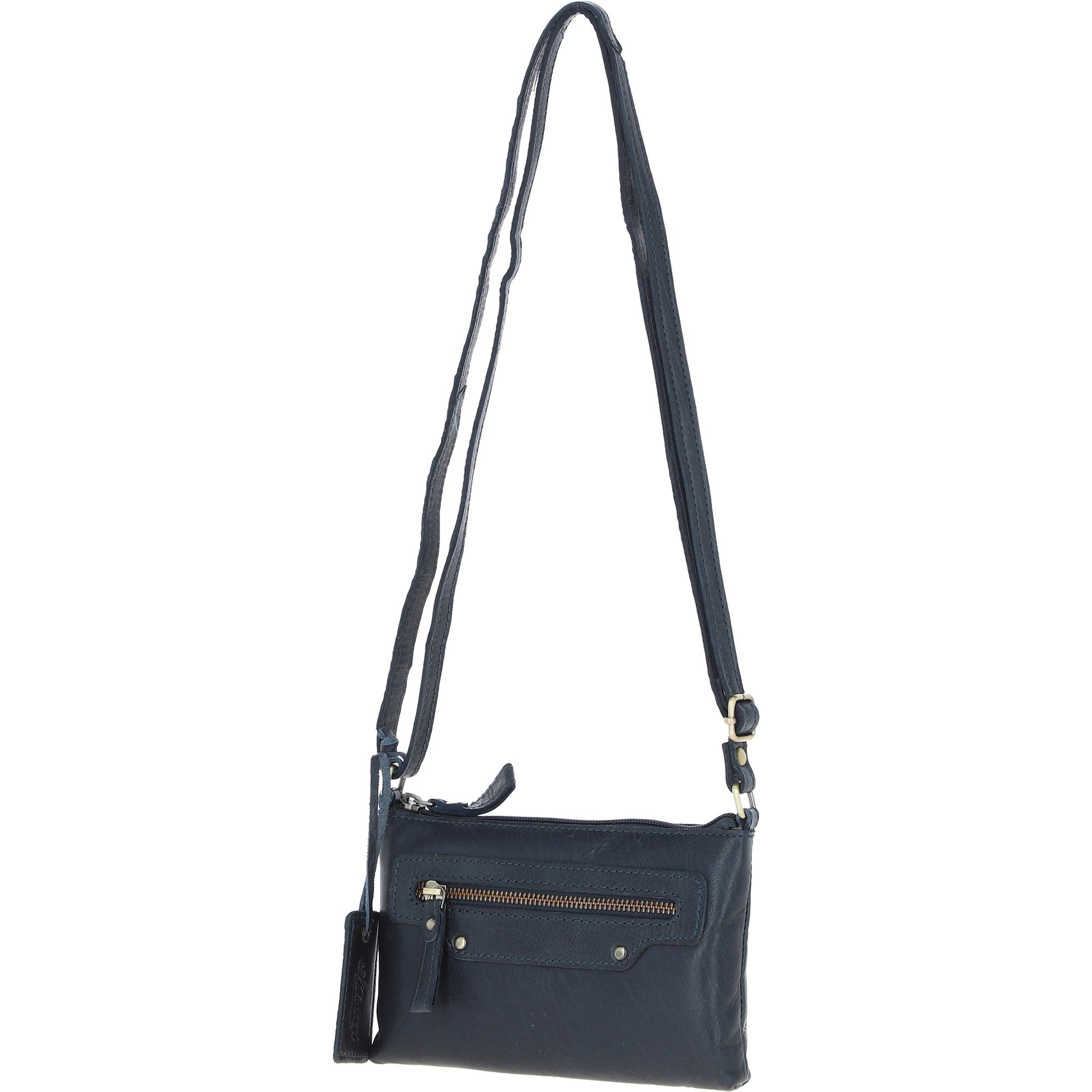 Ashwood Genuine Leather Crossbody Bag Navy: G-15