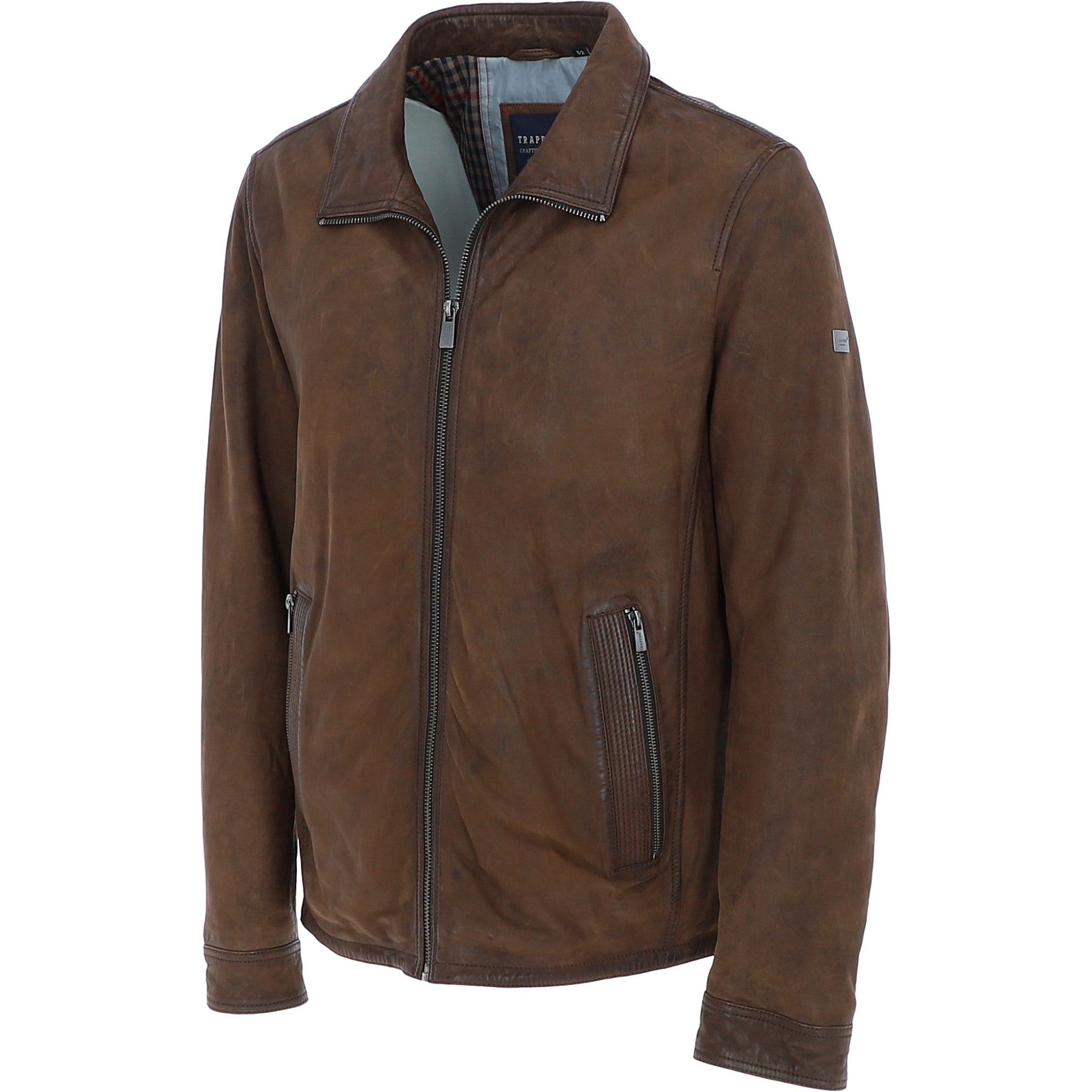 Trapper Mens Leather Jacket Brown 27: no1