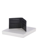 Vegetable Tanned Leather Classic 8 Card Bill Fold  Wallet Black : 1211-VT