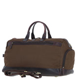 Fenland Canvas & Leather Holdall Brandy/green: FEN-757
