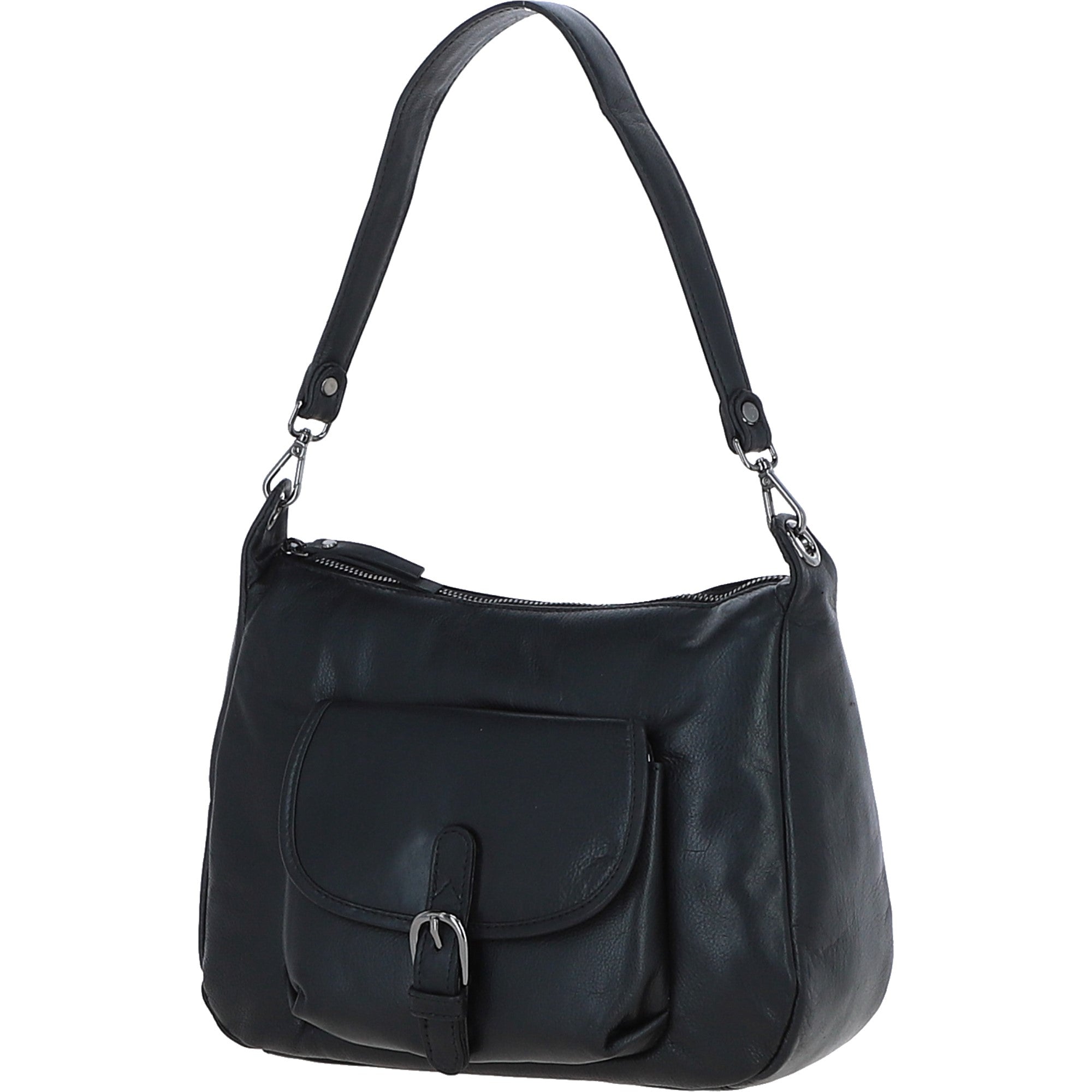 Ashwood Leather Women’s Buckle Shoulder Tote Bag Black: S-33