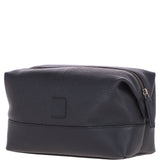 Mens Leather Washbag Black: Milo