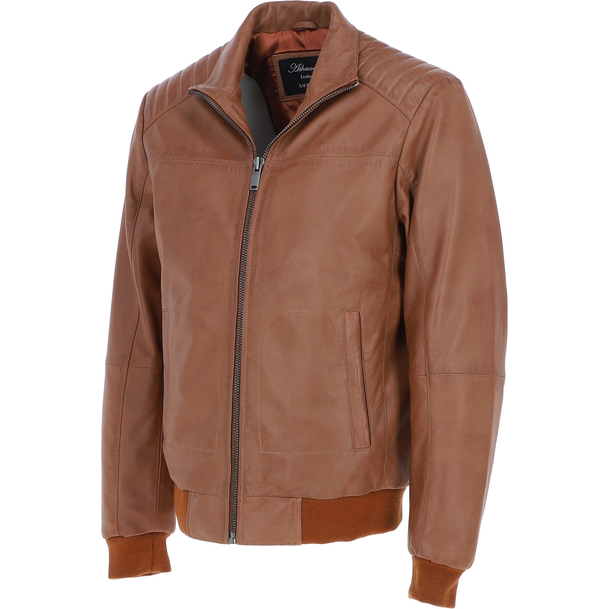 Ashwood Leather Bomber Jacket Tan: AWM-784