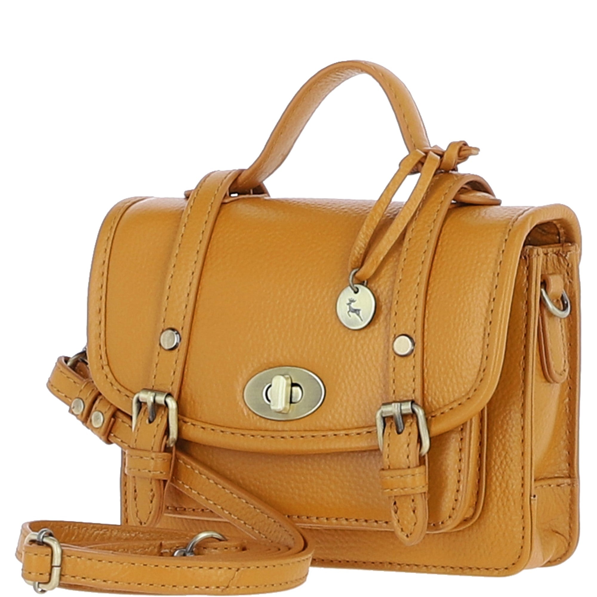 Stylish Ashwood Leather Small Satchel Bag Mustard: Y-61