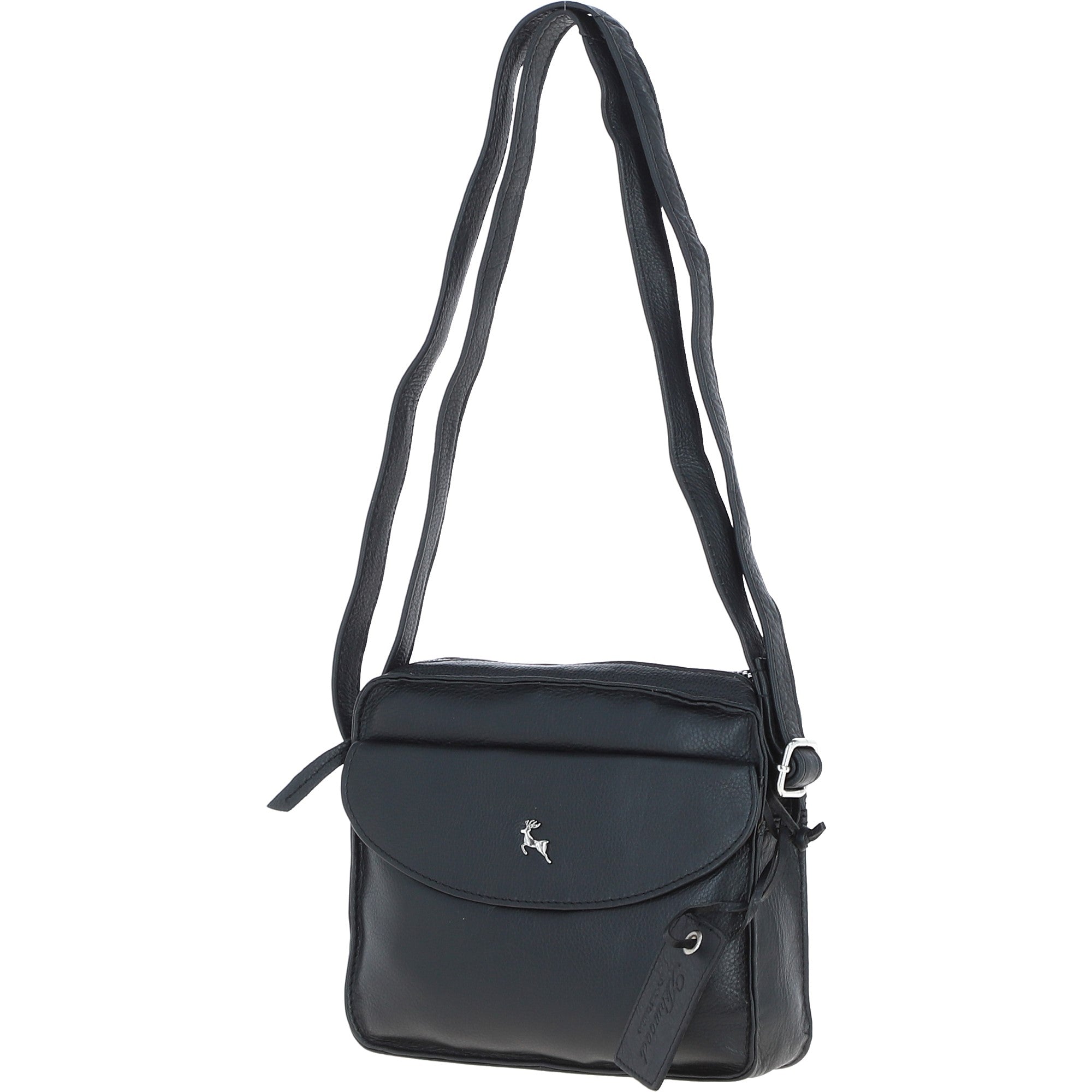 Ashwood Leather Ladies Crossbody Bag Black: Glasgow