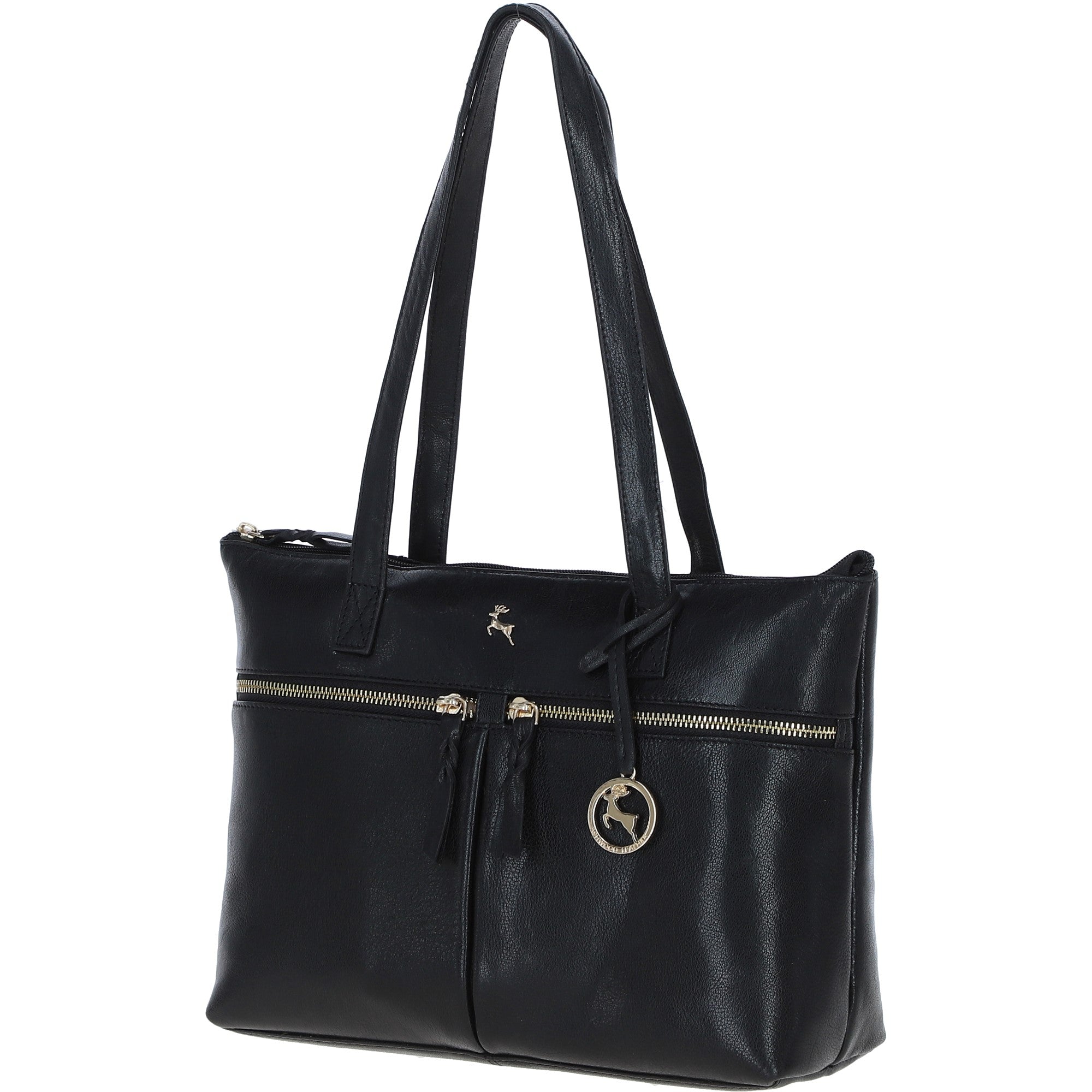 Ashwood Sleek Leather Tote Bag Black: Amelia