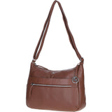 Leather Shoulder Bag with Zip & Magnetic Pocket Cognac: Meath