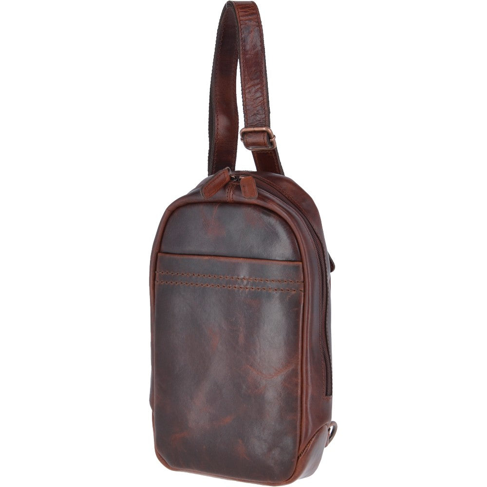 Vintage Leather Single Strap Sling Bag Tan : Perry