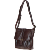 Elegant Leather Messenger Bag with Adjustable Strap Brown: TL-003