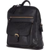 Large Vintage Leather Backpack Black  – G28
