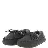 Women's Classic Suede Sheepskin Moccasin Slippers Grey: LADIES MOCCASSINS