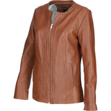 Ladies Ashwood Leather Casual Jacket Tan: AWL-881