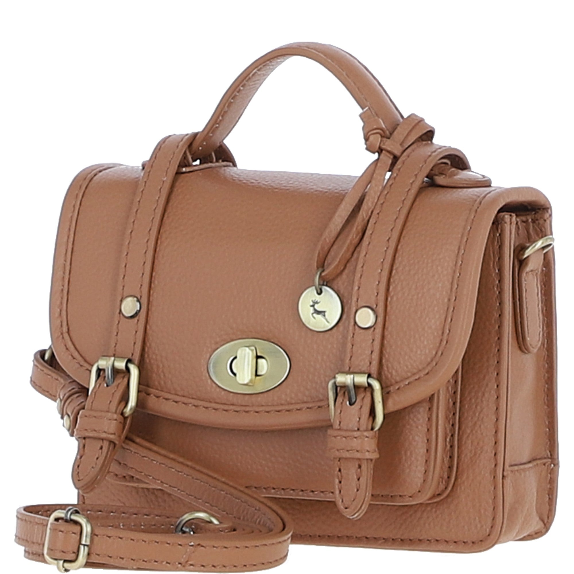 Stylish Ashwood Leather Small Satchel Bag Butterscotch: Y-61
