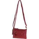 Ashwood Genuine Leather Crossbody Bag Red: G-15