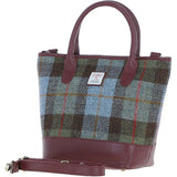 Ashwood Leather & Harris Tweed® Cloth Large Grab Bag Wine/Mcload: TW-64-17-WM