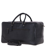 Mens Leather Holdall Weekend Bag Black: CALVIN