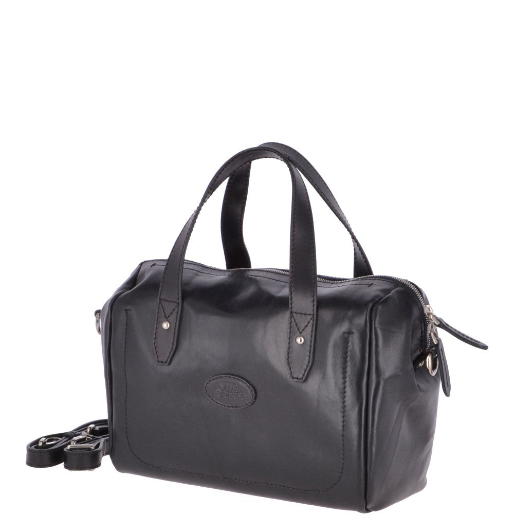 The Bridge Medium Italian Leather Barrel Bag Iron Blue  - 44253 01 09 NH