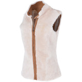 Slimline Reversible Suede Sheepskin Body Warmer Biscuit Tan: KB-714