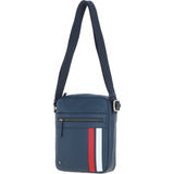 Gabicci Mens Leather Messenger Bag Navy: GB-64952