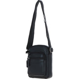 Real Leather Compact Crossbody Bag Black: SICILY