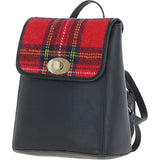 Ashwood Leather & Harris Tweed® Cloth Compact Backpack Black/Red: TW-65-14-BR