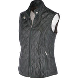 Diamond Quilted Leather Gilet Green: RIGDEN GILLET