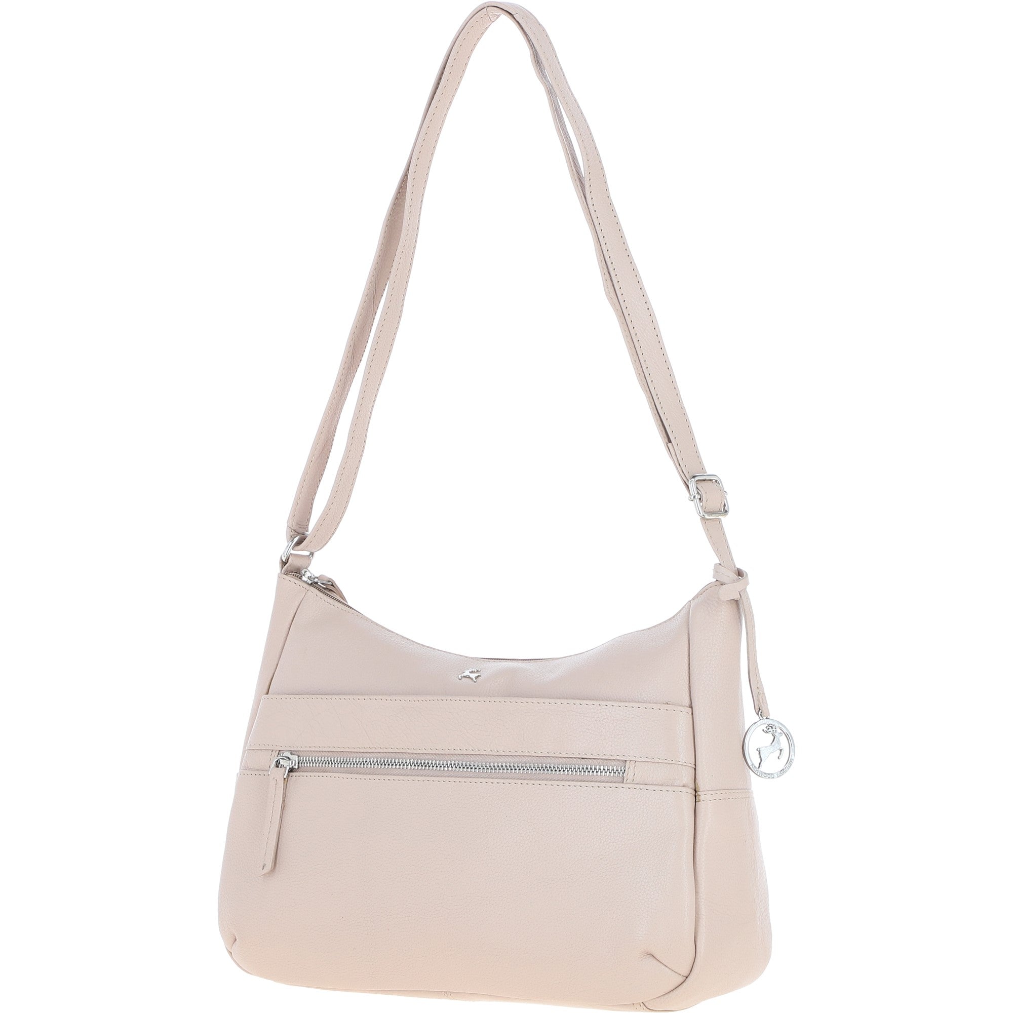 Leather Shoulder Bag with Zip & Magnetic Pocket Mushroom: Meath