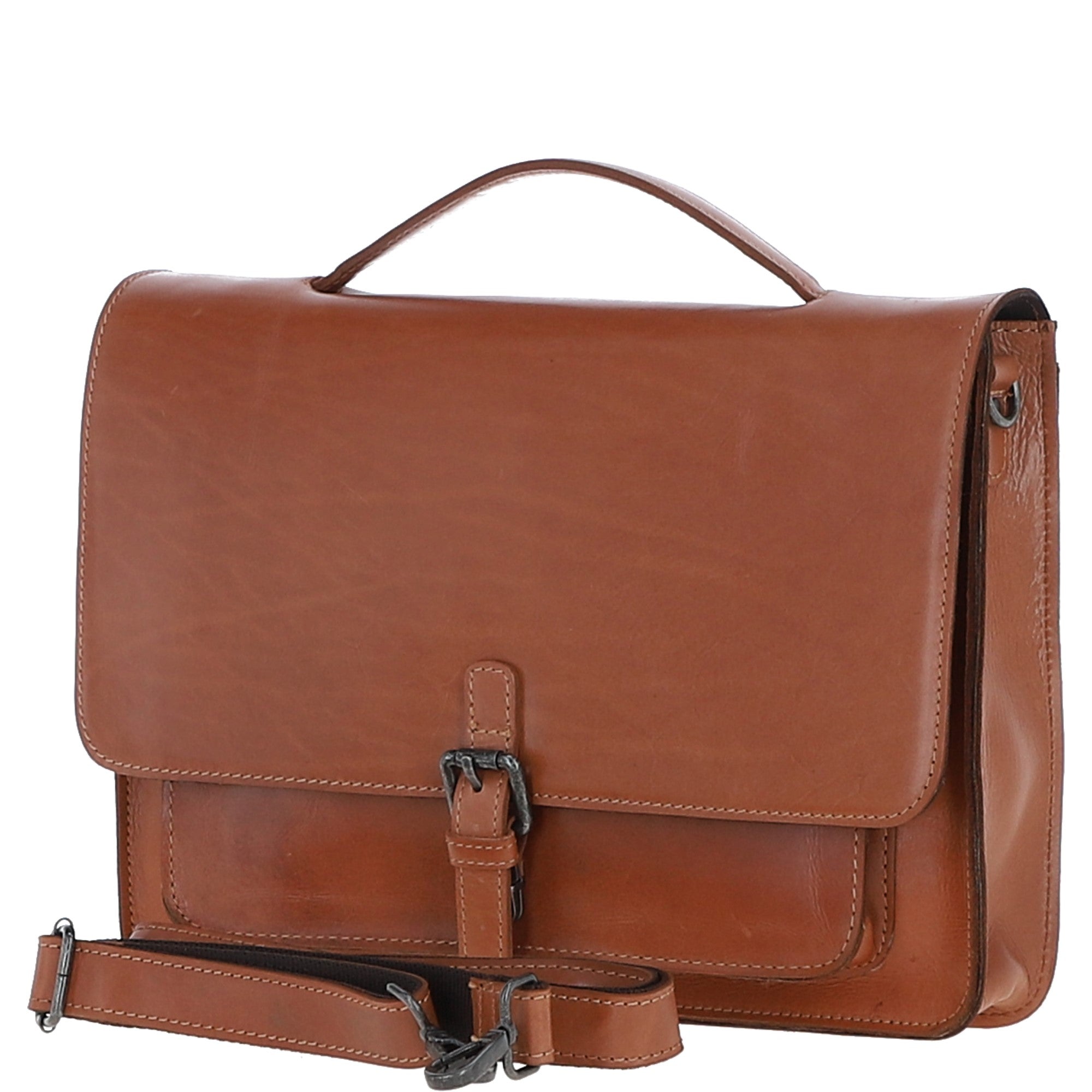 Ashwood Leather Unisex Large Crossbody Satchel Bag Tan: P-63